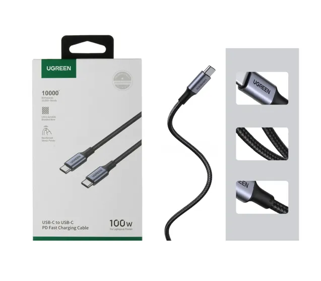 Cable Original Trenzado Ugreen Tipo C 2 Metros