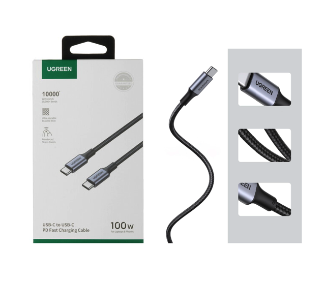 Cable Original Trenzado Ugreen Tipo C 2 Metros