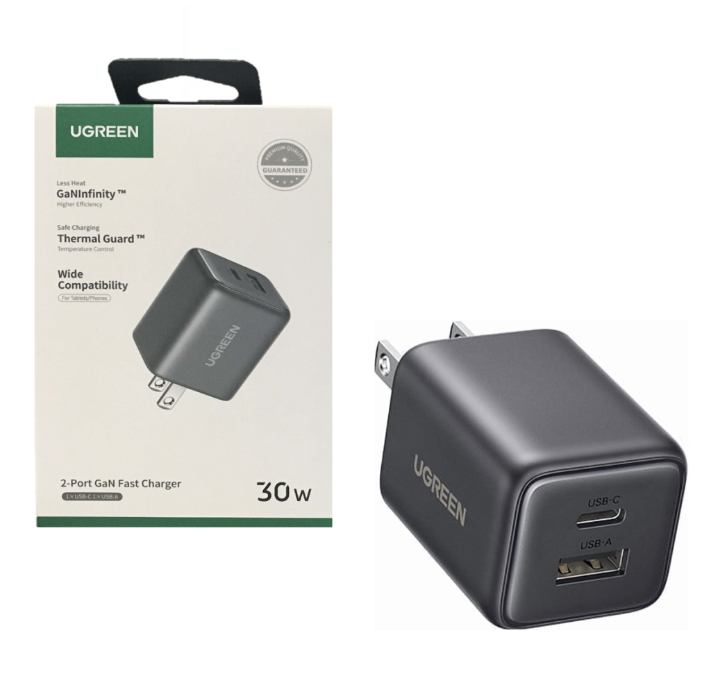 Cubo de Carga Original Ugreen de 2 Puertos 30W