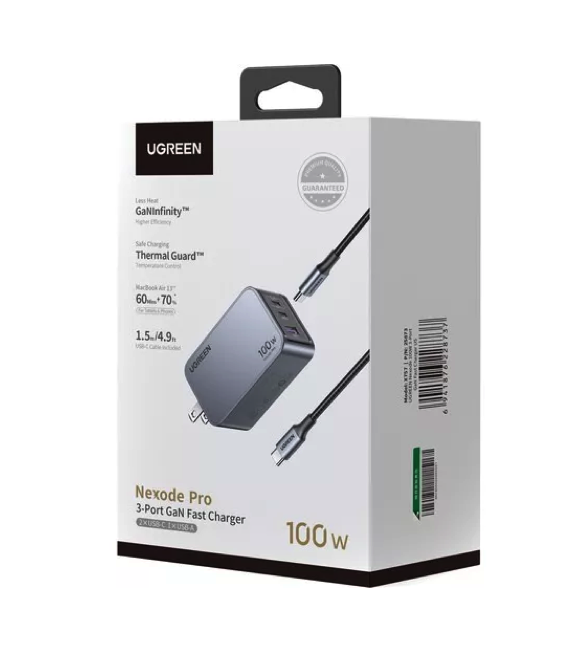 Cargador Completo Original Ugreen de Triple entrada 100W